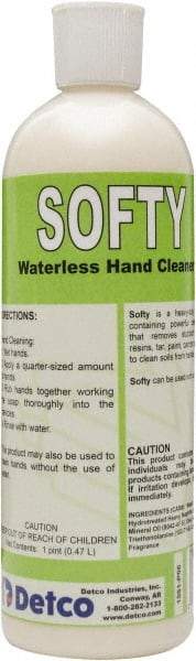 Detco - 16 oz Bottle Waterless Cream Waterless Hand Cleaner - White, Banana Scent - Industrial Tool & Supply