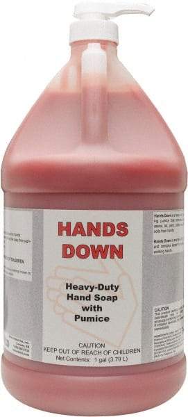 Detco - 1 Gal Pump Bottle Gel Hand Cleaner with Grit - Red, Cherry Scent - Industrial Tool & Supply