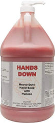 Detco - 1 Gal Pump Bottle Gel Hand Cleaner with Grit - Red, Cherry Scent - Industrial Tool & Supply