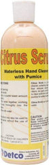 Detco - 16 oz Squeeze Bottle Cream Hand Cleaner with Grit - Orange (Color), Citrus Scent - Industrial Tool & Supply