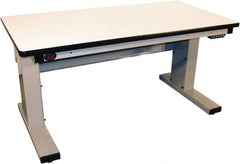 Proline - 60 Wide x 30" Deep x 42-1/2" High, Static Dissipative Workbench - Adjustable Height Legs, Light Gray - Industrial Tool & Supply