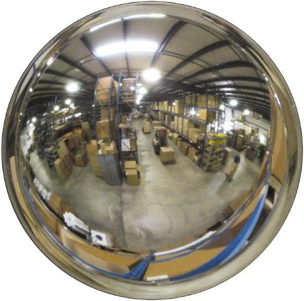 Se-Kure Domes&Mirrors - Indoor Round Convex Safety, Traffic & Inspection Mirrors - Acrylic Lens, Hardboard Backing, 32" Diam, 96' Max Covered Distance - Industrial Tool & Supply