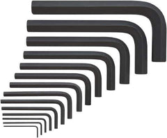 Bondhus - 14 Piece, L-Key Mini Hex Key Set - 2 to 19mm Range, Protanium High Torque Steel - Industrial Tool & Supply