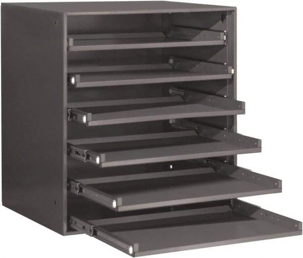 Durham - 6 Drawer, Small Parts Slide Rack Cabinet - 22" Deep x 23" Wide x 17" High - Industrial Tool & Supply