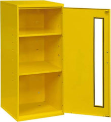 Durham - 2 Shelf Wall Storage Cabinet - Steel, 13-3/4" Wide x 12-3/4" Deep x 30" High, Yellow - Industrial Tool & Supply