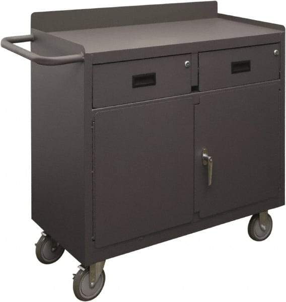 Durham - 1,200 Lb Capacity, 18" Wide x 36" Long x 32-7/32" High Mobile Cart - 2 Door, 2 Drawer, 1 Shelf, Steel, 2 Rigid/2 Swivel Casters - Industrial Tool & Supply