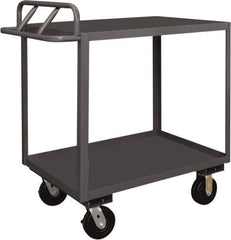 Durham - 3,600 Lb Capacity, 24" Wide x 48" Long x 37-5/8" High Service Cart - 2 Shelf, Steel, 2 Rigid/2 Swivel Casters - Industrial Tool & Supply