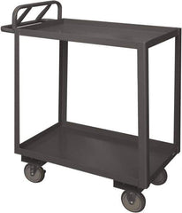 Durham - 1,200 Lb Capacity, 18" Wide x 30" Long x 38" High Service Cart - 2 Shelf, Steel, 2 Rigid/2 Swivel Casters - Industrial Tool & Supply