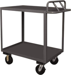 Durham - 3,600 Lb Capacity, 18" Wide x 30" Long x 39" High Service Cart - 2 Shelf, Steel, 2 Rigid/2 Swivel Casters - Industrial Tool & Supply