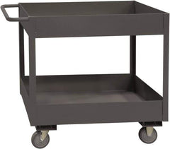 Durham - 3,600 Lb Capacity, 24" Wide x 48" Long x 39-1/16" High Service Cart - 2 Shelf, Steel, 2 Rigid/2 Swivel Casters - Industrial Tool & Supply