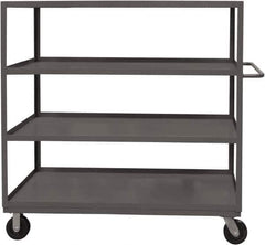 Durham - 3,000 Lb Capacity, 24" Wide x 48" Long x 59-1/2" High Service Cart - 4 Shelf, Steel, 2 Rigid/2 Swivel Casters - Industrial Tool & Supply