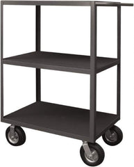 Durham - 1,200 Lb Capacity, 24" Wide x 36" Long x 50" High Instrument Cart - 3 Shelf, Steel, 2 Rigid/2 Swivel Casters - Industrial Tool & Supply