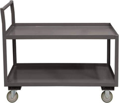 Durham - 1,200 Lb Capacity, 24-1/4" Wide x 51" Long x 37-1/2" High Service Cart - 2 Shelf, Steel, 2 Rigid/2 Swivel Casters - Industrial Tool & Supply