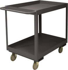 Durham - 3,600 Lb Capacity, 24" Wide x 36" Long x 39-1/16" High Service Cart - 2 Shelf, Steel, 2 Rigid/2 Swivel Casters - Industrial Tool & Supply