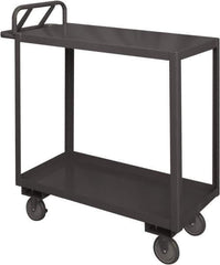 Durham - 1,200 Lb Capacity, 18" Wide x 30" Long x 38" High Service Cart - 2 Shelf, Steel, 2 Rigid/2 Swivel Casters - Industrial Tool & Supply