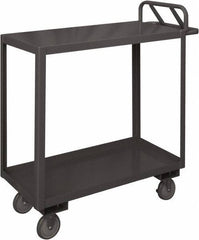 Durham - 1,200 Lb Capacity, 18" Wide x 36" Long x 37-5/8" High Service Cart - 2 Shelf, Steel, 2 Rigid/2 Swivel Casters - Industrial Tool & Supply