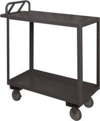 Durham - 1,200 Lb Capacity, 30" Wide x 48" Long x 38" High Service Cart - 2 Shelf, Steel, 2 Rigid/2 Swivel Casters - Industrial Tool & Supply