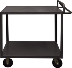 Durham - 3,600 Lb Capacity, 30" Wide x 60" Long x 30" High Service Cart - 2 Shelf, Steel, 2 Rigid/2 Swivel Casters - Industrial Tool & Supply