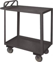 Durham - 1,200 Lb Capacity, 30" Wide x 60" Long x 29" High Service Cart - 2 Shelf, Steel, 2 Rigid/2 Swivel Casters - Industrial Tool & Supply