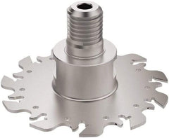 Seco - Modular Connection Connection, 0.0886 to 0.0984" Cutting Width, 1.1969" Depth of Cut, 100mm Cutter Diam, 11 Tooth Indexable Slotting Cutter - R335.10 Toolholder, 150.10 Insert, Right Hand Cutting Direction - Industrial Tool & Supply