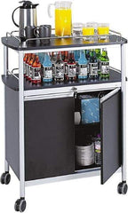 Safco - 50 Lb Capacity, 33-1/2" Wide x 21-3/4" Long x 43" High Mobile Cart - 2 Door, 1 Drawer, 1 Shelf, Steel, 4 Swivel Casters - Industrial Tool & Supply