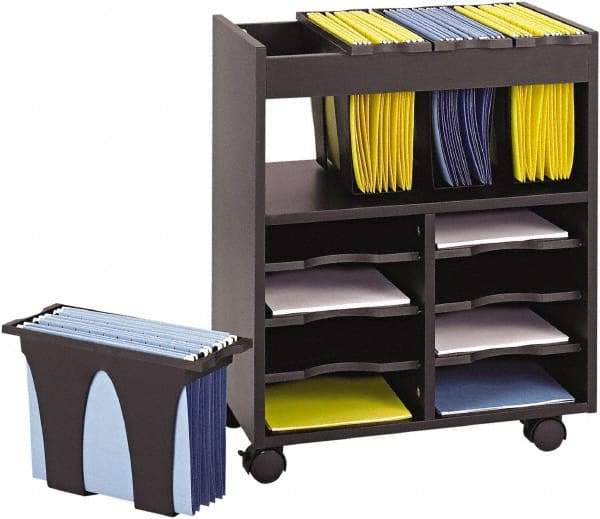 Safco - 28" Wide x 14-3/4" Long x 26" High File Cart - 1 Shelf, 1 Slot, Plastic - Industrial Tool & Supply