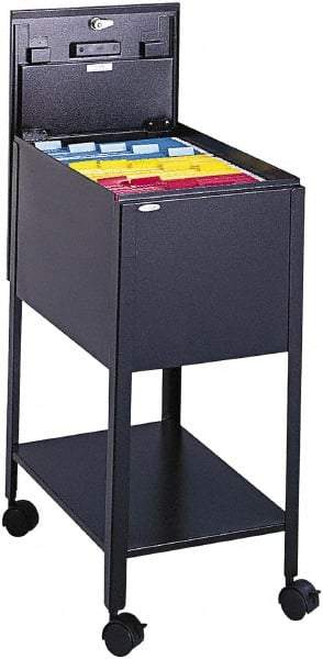 Safco - 13-1/2" Wide x 19-1/4" Long x 28" High Tote Cart - 1 Door, 1 Shelf, Steel - Industrial Tool & Supply