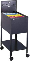 Safco - 13-1/2" Wide x 19-1/4" Long x 28" High Tote Cart - 1 Door, 1 Shelf, Steel - Industrial Tool & Supply