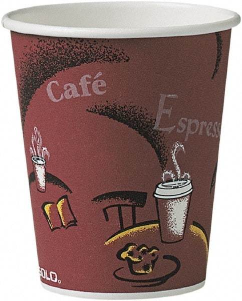 Solo - Bistro Design Hot Drink Cups, Paper, 10 oz, 300/Carton - Maroon - Industrial Tool & Supply