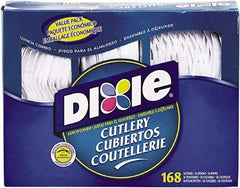 Dixie - Combo Pack, Tray with Plastic Utensils, 56 Forks, 56 Knives, 56 Spoons - White - Industrial Tool & Supply