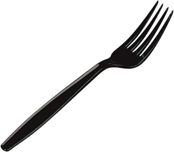 Dixie - Plastic Cutlery, Heavyweight Forks - Black - Industrial Tool & Supply