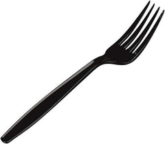 Dixie - Plastic Cutlery, Heavyweight Forks - Black - Industrial Tool & Supply