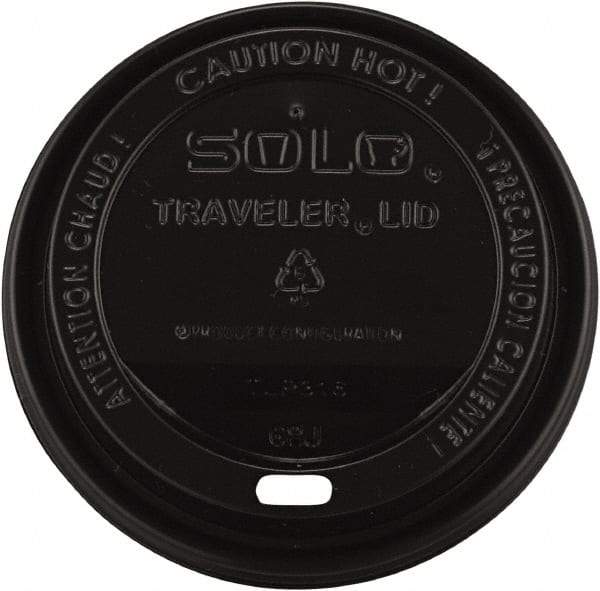 Solo - Traveler Drink-Thru Lids, 10-24 oz Cups - Black - Industrial Tool & Supply