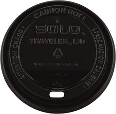 Solo - Traveler Drink-Thru Lids, 10-24 oz Cups - Black - Industrial Tool & Supply