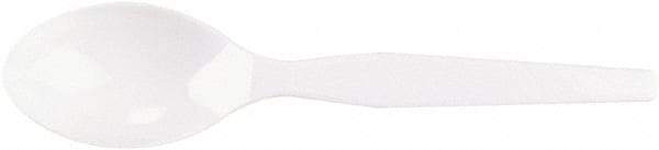 Dixie - Plastic Cutlery, Heavy Mediumweight Teaspoons, 100/B oz - White - Industrial Tool & Supply