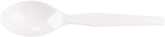 Dixie - Plastic Cutlery, Heavy Mediumweight Teaspoons, 100/B oz - White - Industrial Tool & Supply