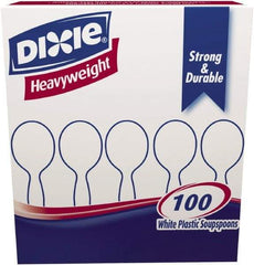 Dixie - Plastic Cutlery, Heavyweight Soup Spoons, 100/B oz - White - Industrial Tool & Supply