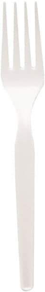 Dixie - Plastic Cutlery, Heavy Mediumweight Forks, 1000/Carton - White - Industrial Tool & Supply