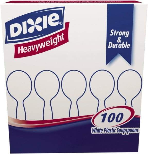 Dixie - Plastic Cutlery, Heavyweight Soup Spoons, 1000 per Carton - White - Industrial Tool & Supply