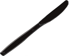 Dixie - Plastic Cutlery, Heavyweight Knives - Black - Industrial Tool & Supply