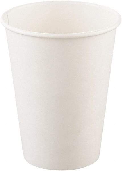 Solo - Single-Sided Poly Paper Hot Cups, 12 oz, 50/Bag, 20 Bags/Carton - White - Industrial Tool & Supply