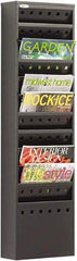 Safco - 10" Wide x 4" Deep x 36-1/4" High, 11 Compartments, Steel Magazine Stand - Black, 8-1/2" Compartment Width x 3-1/2" Compartment Depth x 10-1/4" Compartment Height - Industrial Tool & Supply