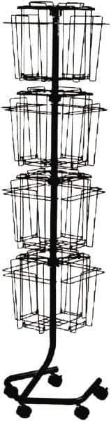 Safco - 15" Wide x 15" Deep x 60" High, 16 Compartments, Welded Wire Rotary Literature Rack - Charcoal, 9" Compartment Width x 5" Compartment Depth x 10-7/8" Compartment Height - Industrial Tool & Supply