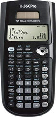 Texas Instruments - LCD Scientific Calculator - 3-3/8 x 7-1/4 Display Size, Black, Battery & Solar Powered, 9.7" Long x 6-1/2" Wide - Industrial Tool & Supply