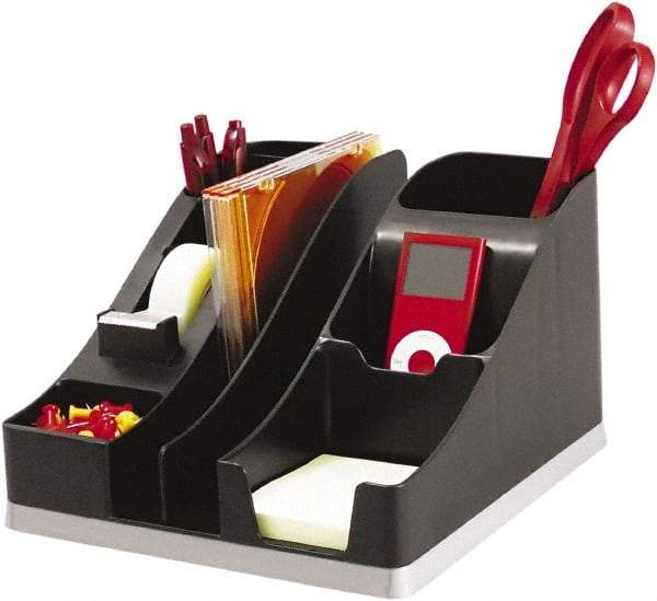 Deflect-o - Black/Silver All-In-One Caddy - Plastic - Industrial Tool & Supply