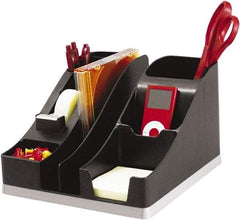 Deflect-o - Black/Silver All-In-One Caddy - Plastic - Industrial Tool & Supply