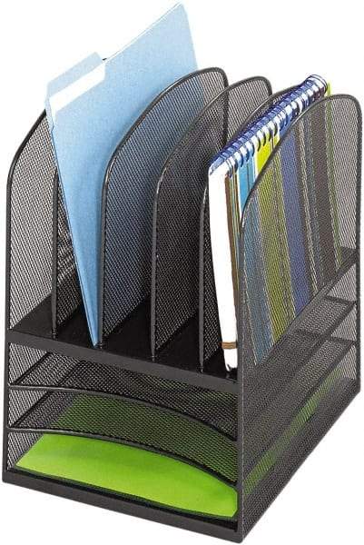 Safco - Black Desk Top Organizer - Steel, Mesh - Industrial Tool & Supply