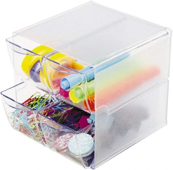Deflect-o - Clear Desk Top Organizer - Plastic - Industrial Tool & Supply
