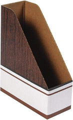 BANKERS BOX - White & Wood Grain Magazine Stand - Corrugated Cardboard - Industrial Tool & Supply