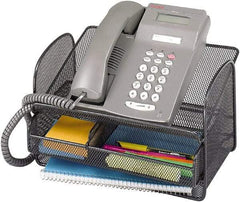 Safco - Black Desktop Telephone Stand - Steel, Mesh - Industrial Tool & Supply